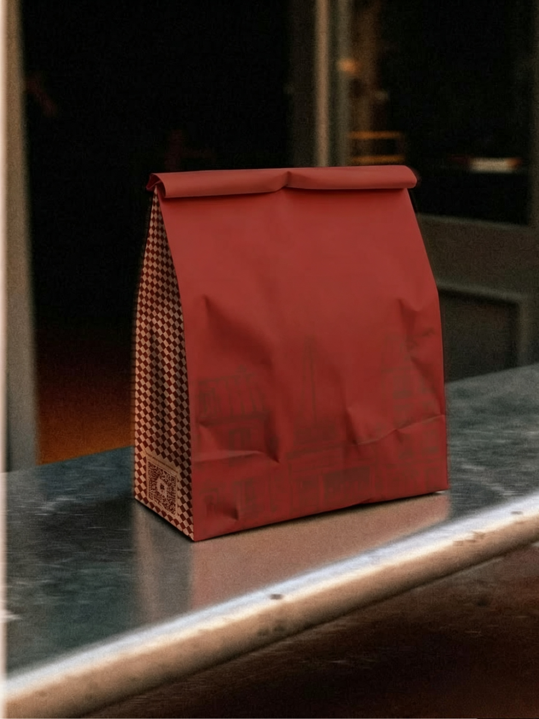 Custom Fold-Top Food Grade Kraft Takeaway Paper Bags