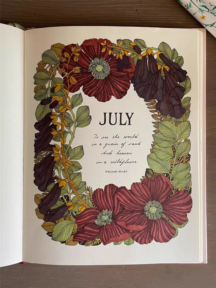 Custom Hardcover Botanical Line Art Coloring & Floral Art Activity Books
