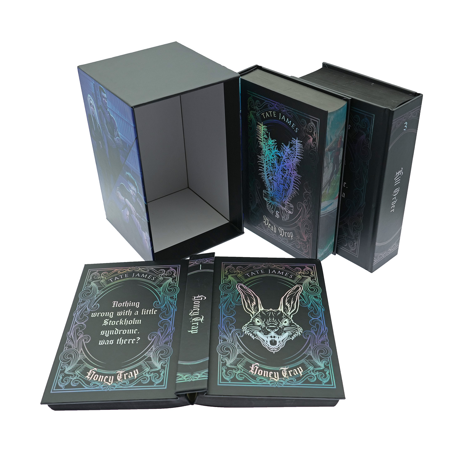 Holographic Foil Luxury Book Slipcase Box Custom Printing Service