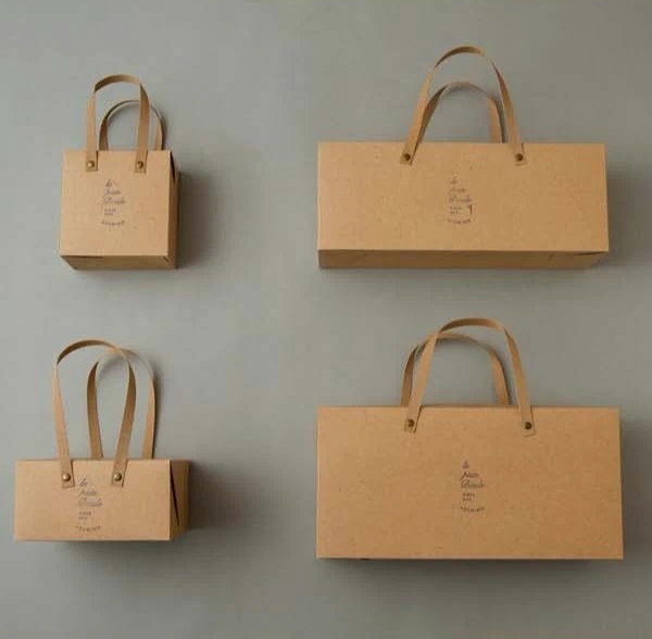 Custom Kraft Paper Handled Bakery Gift Carry Boxes