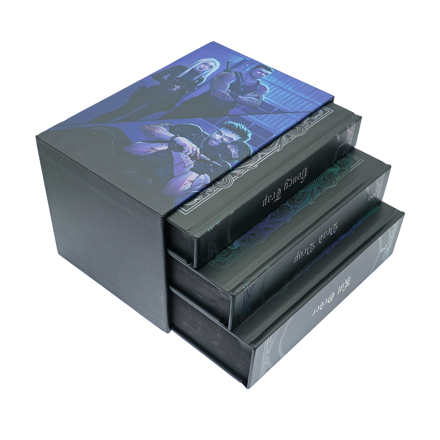 Holographic Foil Luxury Book Slipcase Box Custom Printing Service