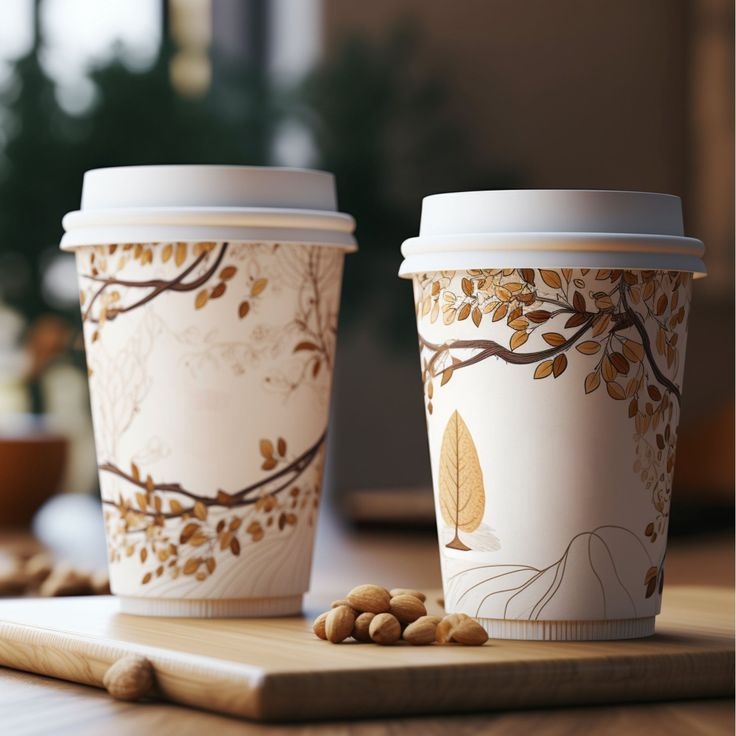 Custom Artistic Printed Paper Coffee Cups